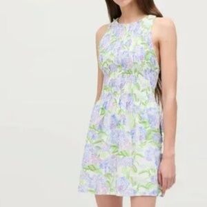 Hill house lilou hydrangea print mini smocked dress